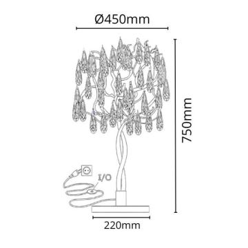 Lampe de table en cristal 5xG9/40W/230V doré