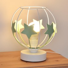 Lampe de table enfant STARS 1xE27/15W/230V vert/blanc