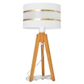 Lampe de table HELEN 1xE27/60W/230V blanc/doré/chêne