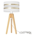Lampe de table HELEN 1xE27/60W/230V blanc/doré/pin