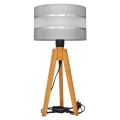 Lampe de table HELEN 1xE27/60W/230V gris/chrome/chêne