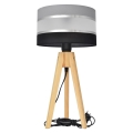 Lampe de table HELEN 1xE27/60W/230V gris/noir/chrome/pin