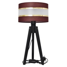 Lampe de table HELEN 1xE27/60W/230V marron/doré/pin