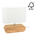 Lampe de table MARINNA 1xE27/25W/230V chêne - certifié FSC