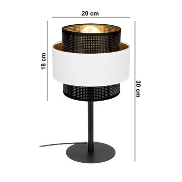 Lampe de table NESS 1xE27/60W/230V noir/blanc