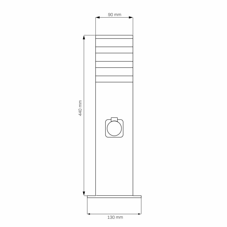 Lampe extérieure avec prise TEKSAS 1xE27/20W/230V IP54 44 cm