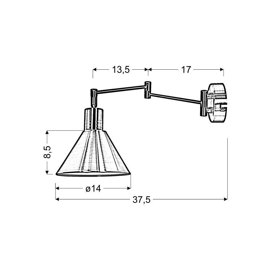 Lampe murale COPENHAGEN 1xE14/40W/230V mat chrome