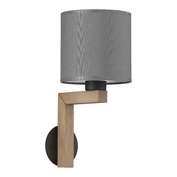 Lampe murale TROY 1xE27/15W/230V grise/bois