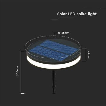 Lampe solaire extérieure LED/1,8W/3,7V IP54 3000K