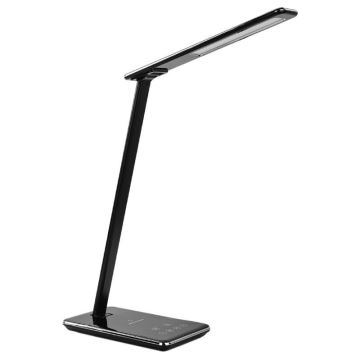 Lampe de table LED tactile à intensité variable avec chargement sans fil JOY LED/6W/230V + USB noire