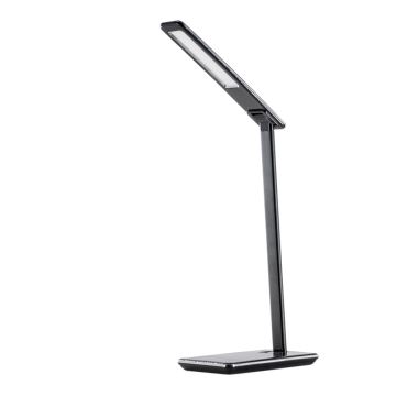 Lampe de table LED tactile à intensité variable avec chargement sans fil JOY LED/6W/230V + USB noire