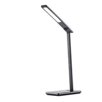 Lampe de table LED tactile à intensité variable avec chargement sans fil JOY LED/6W/230V + USB noire