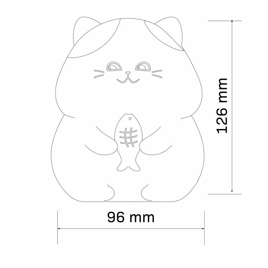 Lampe tactile pour enfants RGBW à intensité variable GATTO LED/1W/3,7V 1200 mAh