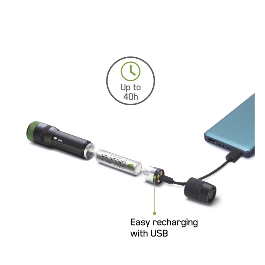 Lampe torche rechargeable GP DISCOVERY CR41 LED/Li-lon 3,7V IPX7