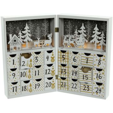 LED Advent Kalender LED/2xAAA warm wit