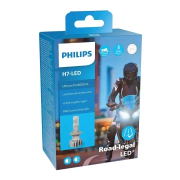 LED Ampoule moto Philips 11972 U6000 X1 H7 PX26d/20W/12V 5800K