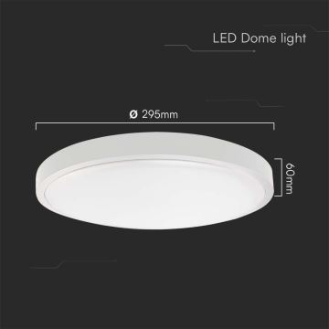 LED Badkamer plafondlamp SAMSUNG CHIP LED/24W/230V IP44 4000K diameter 29 cm wit