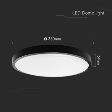 LED Badkamer plafondlamp SAMSUNG CHIP LED/36W/230V IP44 3000K diameter 35 cm zwart