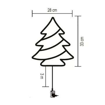 LED Buiten kerst raamdecoratie 35xLED/230V IP44 warm wit/boom