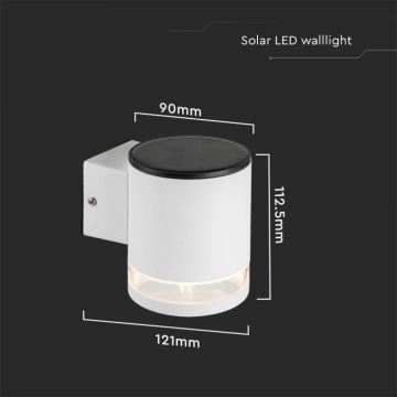 LED Buiten zonne- wandlamp LED/1W/3,7V 3000K IP54 wit