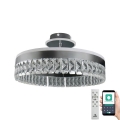 LED Dimbaar kristal Bevestide hanglamp LED/75W/230V 3000-6500K chroom + afstandsbediening