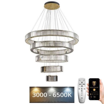 LED Dimbaar kristal Hanglamp aan een touw LED/195W/230V 3000-6500K + afstandsbediening