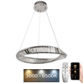 LED Dimbaar kristal Hanglamp aan een touw LED/40W/230V 3000-6500K + afstandsbediening