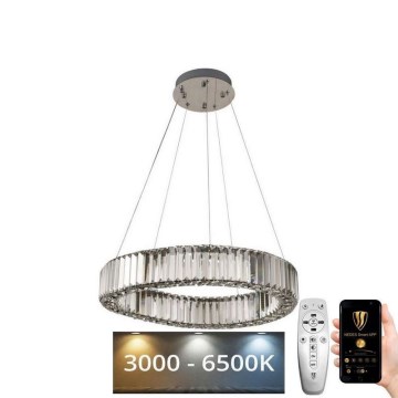 LED Dimbaar kristal Hanglamp aan een touw LED/40W/230V 3000-6500K chroom + afstandsbediening