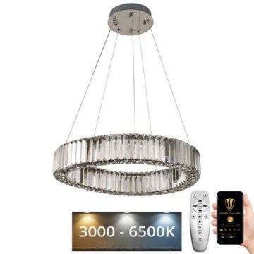 LED Dimbaar kristal Hanglamp aan een touw LED/40W/230V 3000-6500K chroom + afstandsbediening