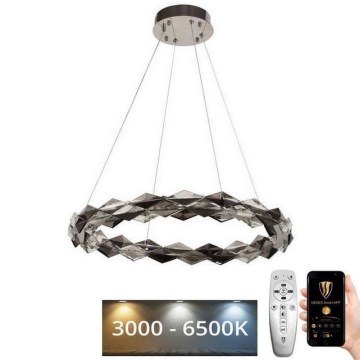 LED Dimbaar kristal Hanglamp aan een touw LED/40W/230V 3000-6500K chroom + afstandsbediening