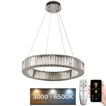 LED Dimbaar kristal Hanglamp aan een touw LED/40W/230V 3000-6500K chroom + afstandsbediening