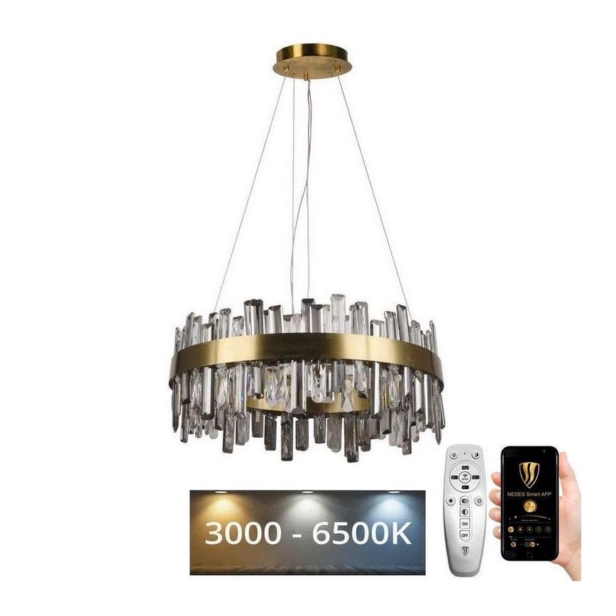 LED Dimbaar kristal Hanglamp aan een touw LED/80W/230V 3000-6500K + afstandsbediening