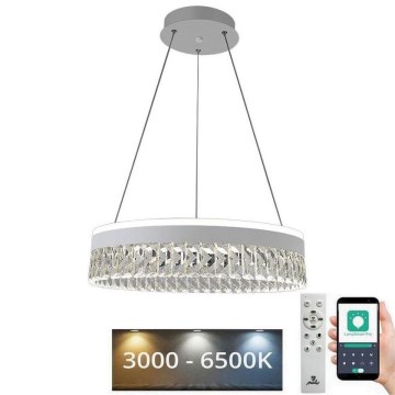 LED Dimbaar kristal Hanglamp aan een touw LED/90W/230V 3000-6500K wit + afstandsbediening