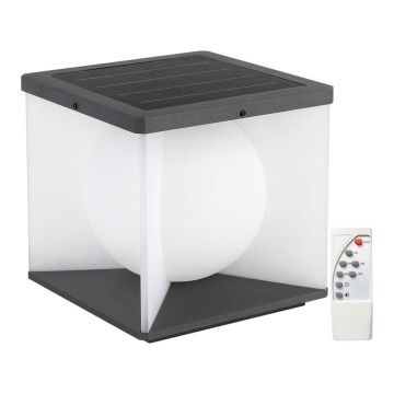 LED Dimbaar zonne- wandlamp LED/3W/3,7V IP65 3000K + afstandsbediening