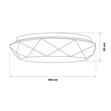 LED Dimbare badkamerverlichting GALAXY LED/72W/230V diameter 49 cm 3000-6000K IP44 + afstandsbediening