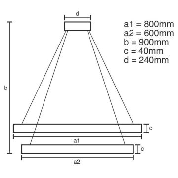 LED Dimbare kroonluchter aan een snoer LED/100W/230V 3000-6500K + afstandsbediening