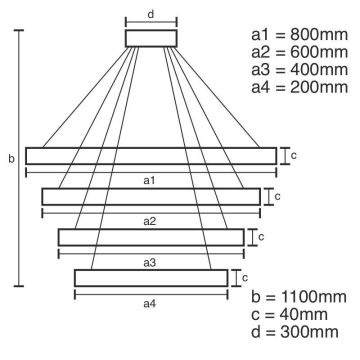 LED Dimbare kroonluchter aan een snoer LED/165W/230V 3000-6500K + afstandsbediening