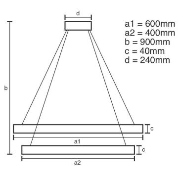 LED Dimbare kroonluchter aan een snoer LED/70W/230V 3000-6500K + afstandsbediening