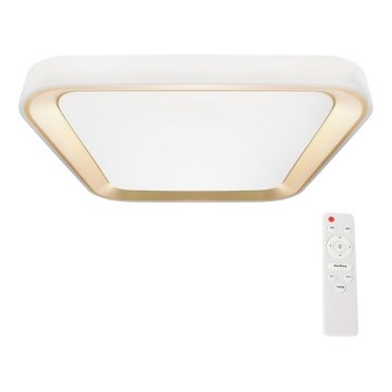 LED dimbare plafondlamp QUADRO LED/66W/230V 3000-6000K wit/goud + afstandsbediening