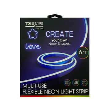 LED Flexibel strip NEON LED/5V USB 1,8 m blauw