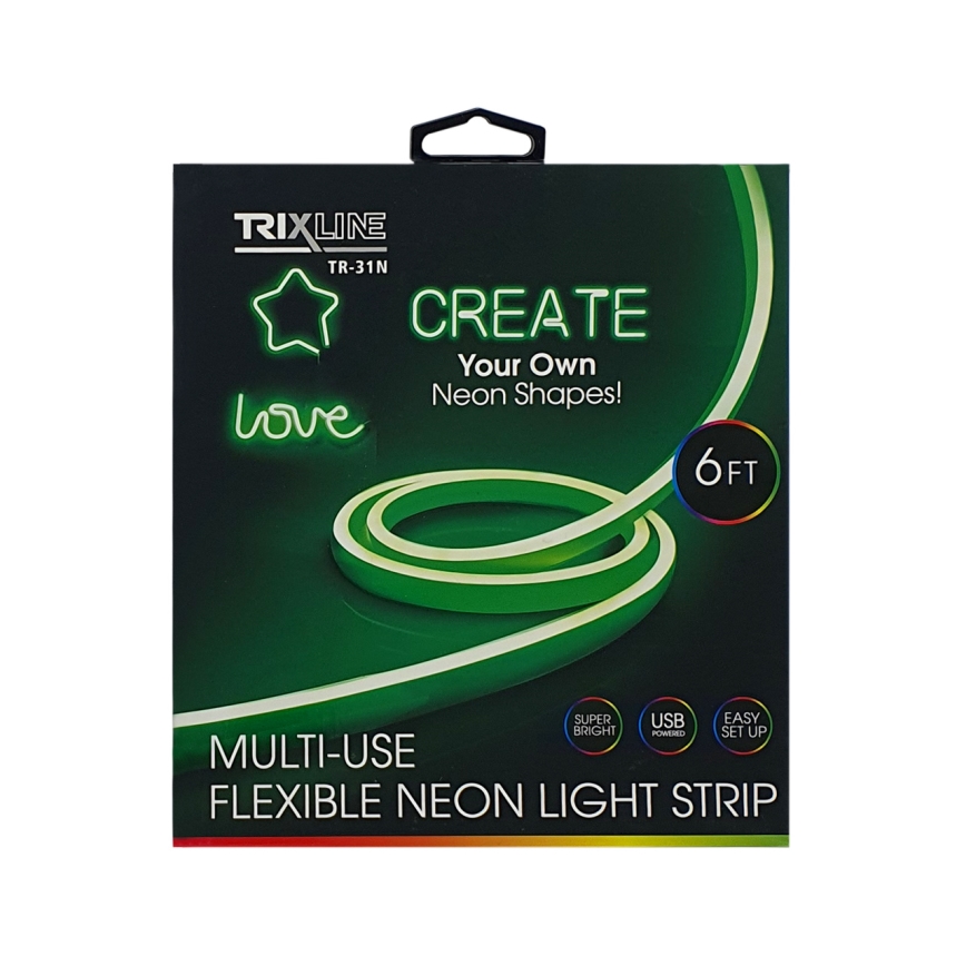 LED Flexibel strip NEON LED/5V USB 1,8 m groen