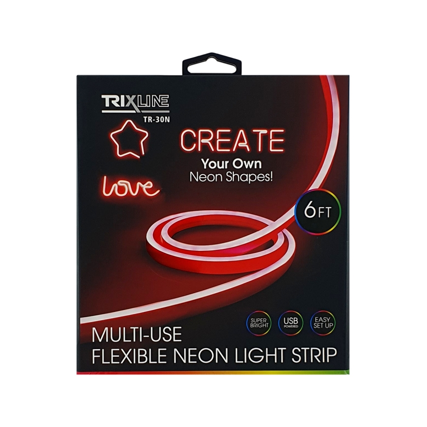 LED Flexibel strip NEON LED/5V USB 1,8 m rood