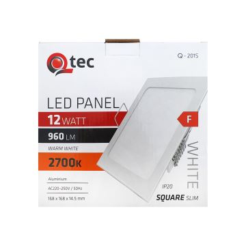 LED Hang plafondverlichting QTEC LED/12W/230V 2700K 16,8x16,8 cm