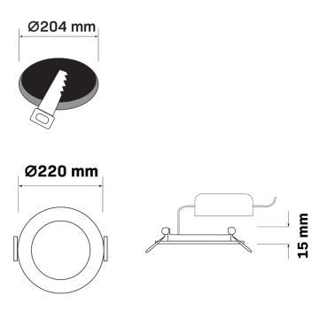 LED Hang plafondverlichting RIGEL LED/14W/230V 4000K diameter 22 cm zwart