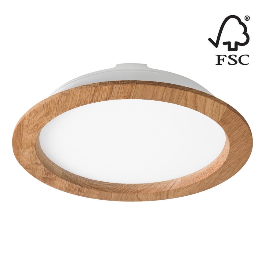 LED Hang plafondverlichting WOODY SPOT LED/23,5W/230V 4000K eiken ø 23,5 cm