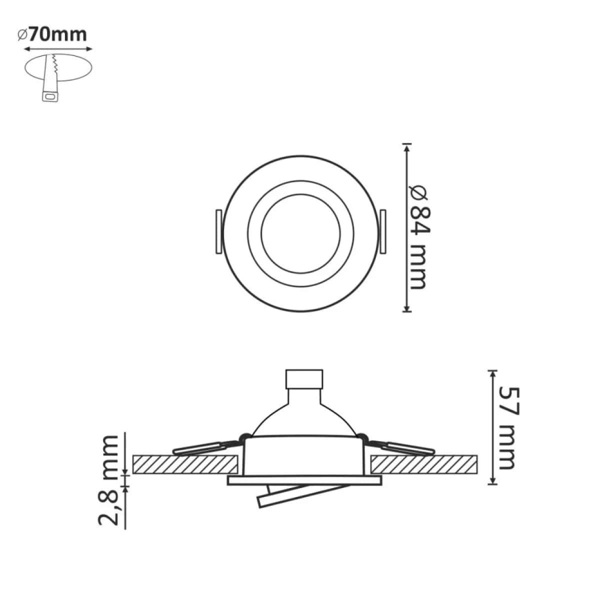 LED Hang plafondverlichting ZON OLAL 1xGU10/3,5W/230V 3000K diameter 8,4 cm goud