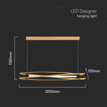 LED Hanglamp aan een koord LED/15W/230V 3000K bruin