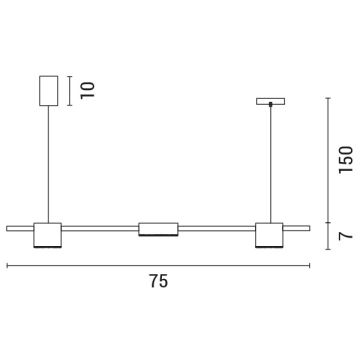 LED Hanglamp aan een koord LED/24W/230V 3000K zwart