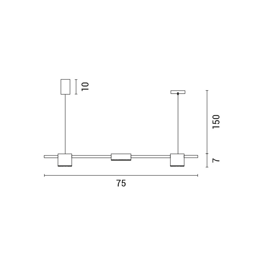 LED Hanglamp aan een koord LED/24W/230V 3000K zwart