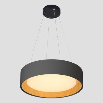 LED Hanglamp aan een koord LED/30W/230V 3000K diameter 45 cm zwart/eiken